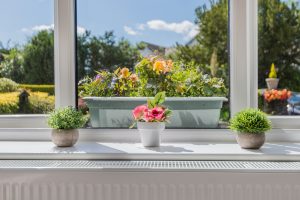 Image of window sill with plant pots