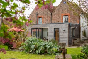 Rear of the property showcasing the kitchen extension